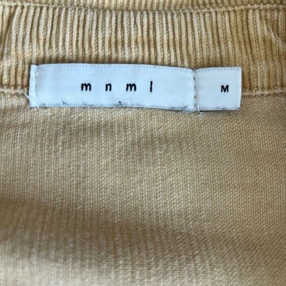 mnml Corduroy Shirt Men's Size Medium M Gold Yellow 100% Cotton Button Up - Picture 6 of 7